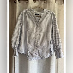 Banana Republic Blue and White Striped Button Down Shirt